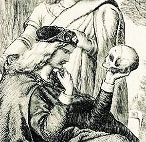 Hamlet with Yorick's skull