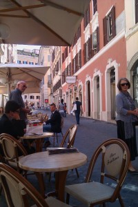 Via Frattini  morning break in Roma